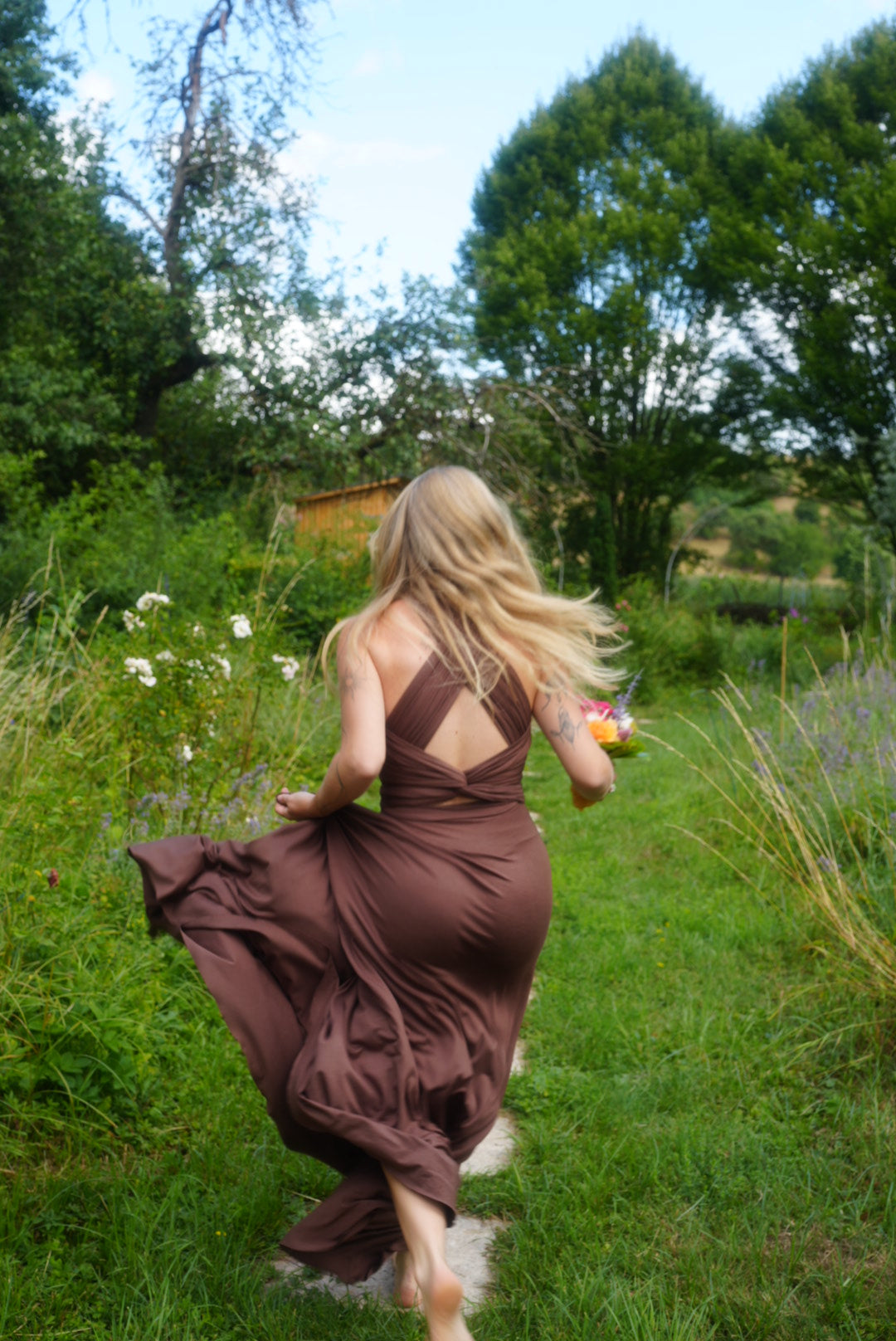 langes Wickelkleid