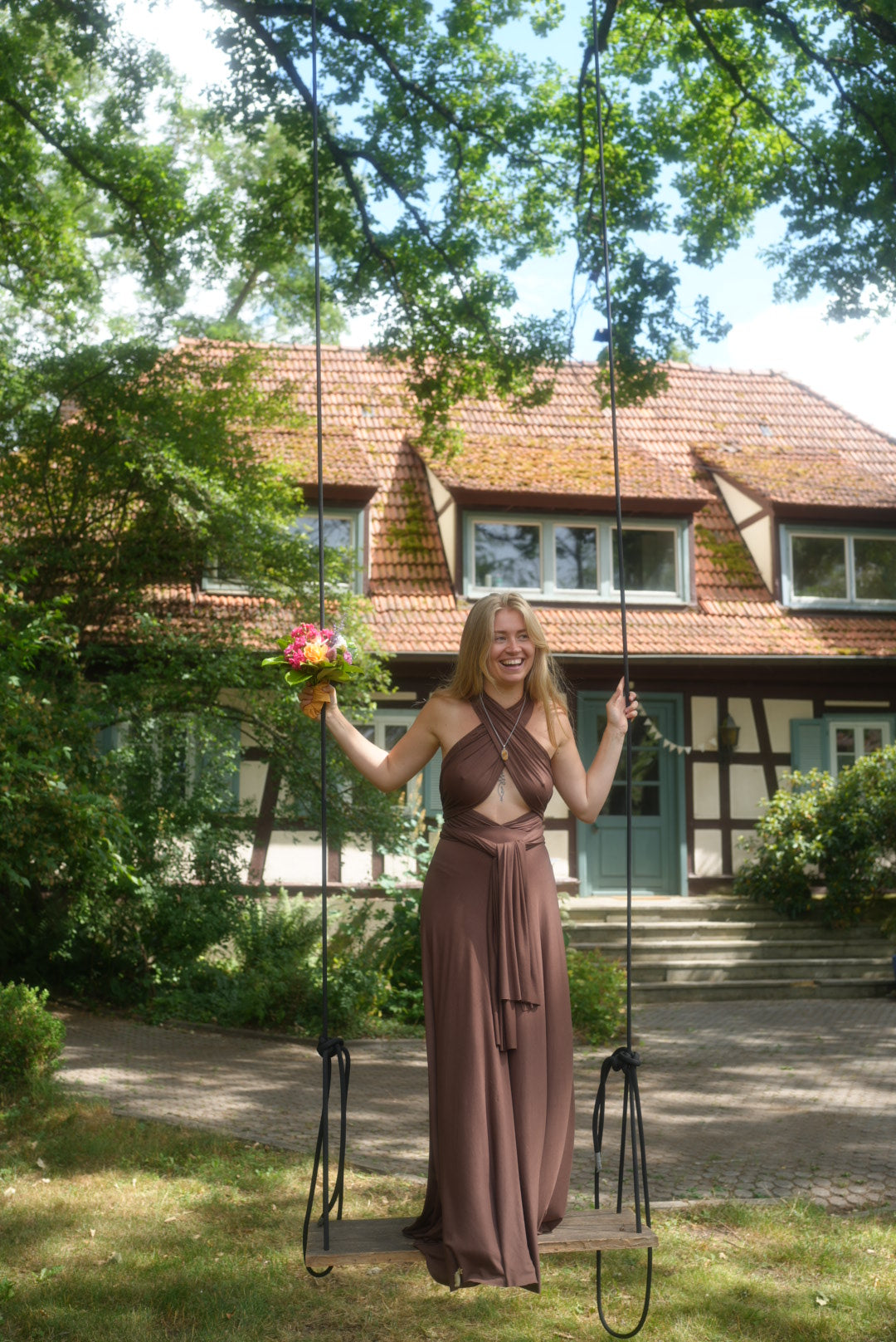 langes Wickelkleid