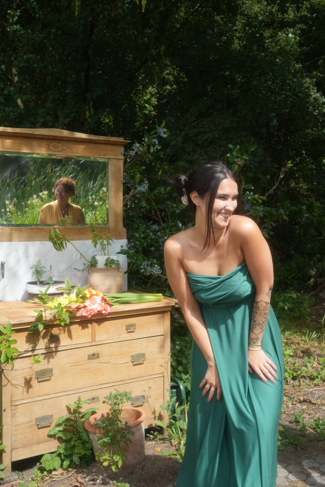 langes Wickelkleid