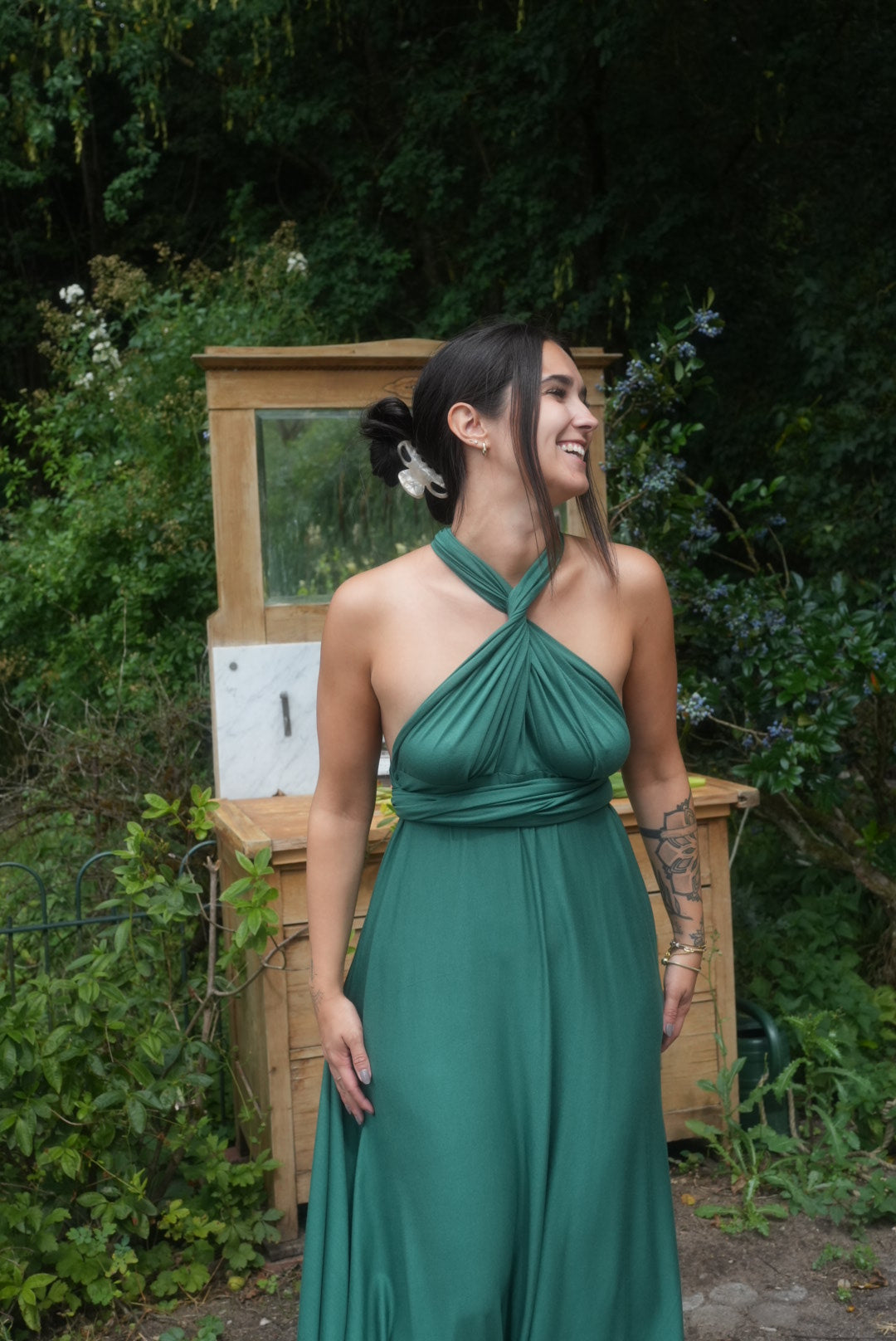 langes Wickelkleid