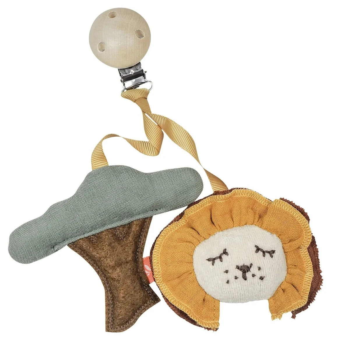 Clip mit Anhänger Baum und Löwe