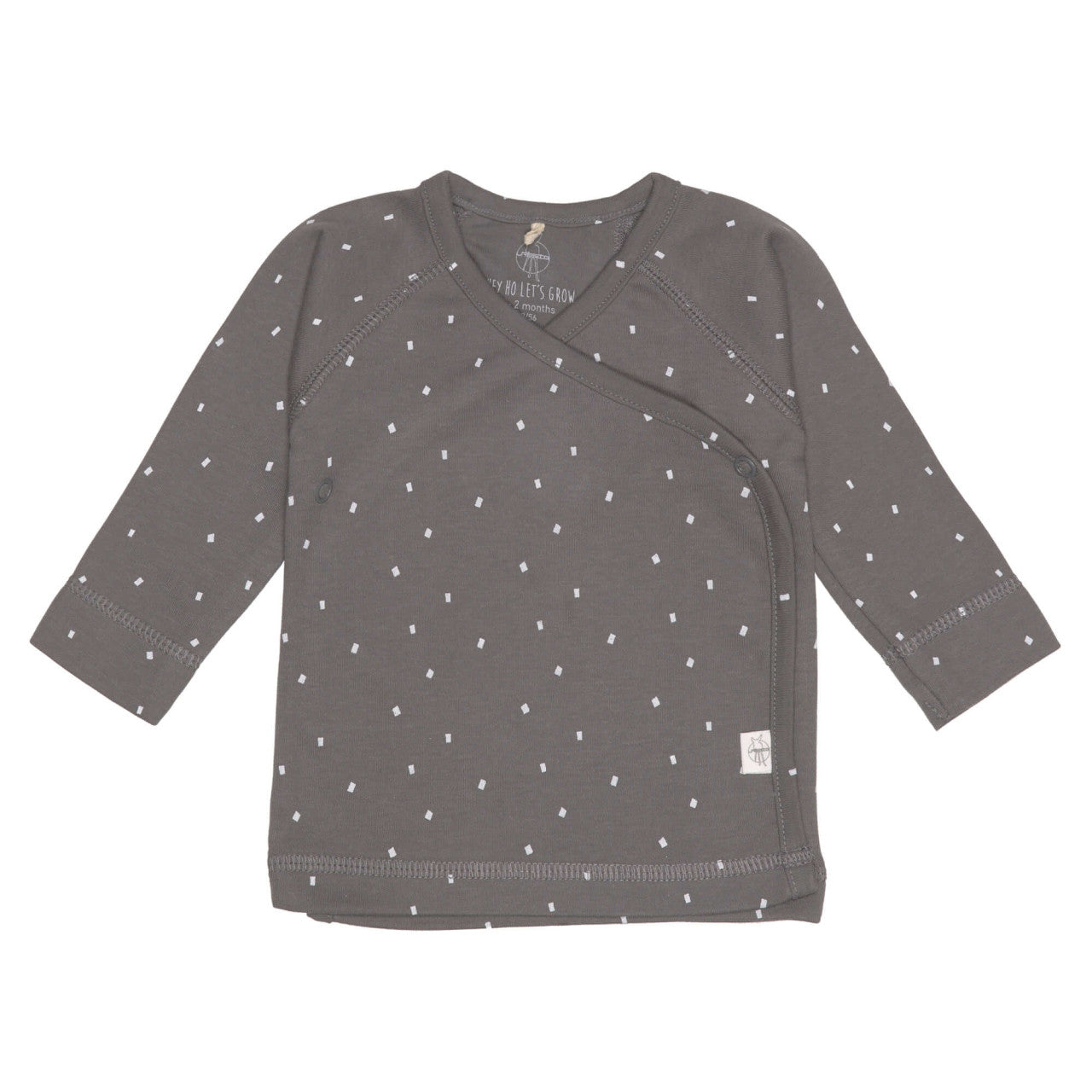 Baby Wickelshirt - Bio Baumwolle, Spots, Anthrazit