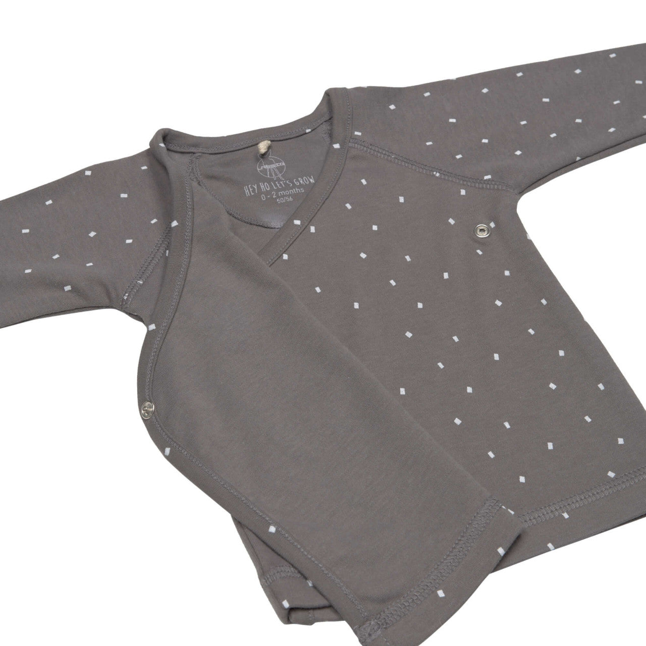 Baby Wickelshirt - Bio Baumwolle, Spots, Anthrazit