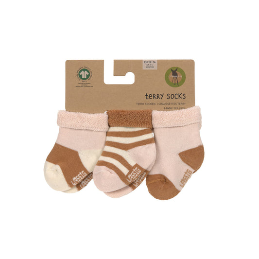 Babysocken (3er-Set), powderpink/caramel